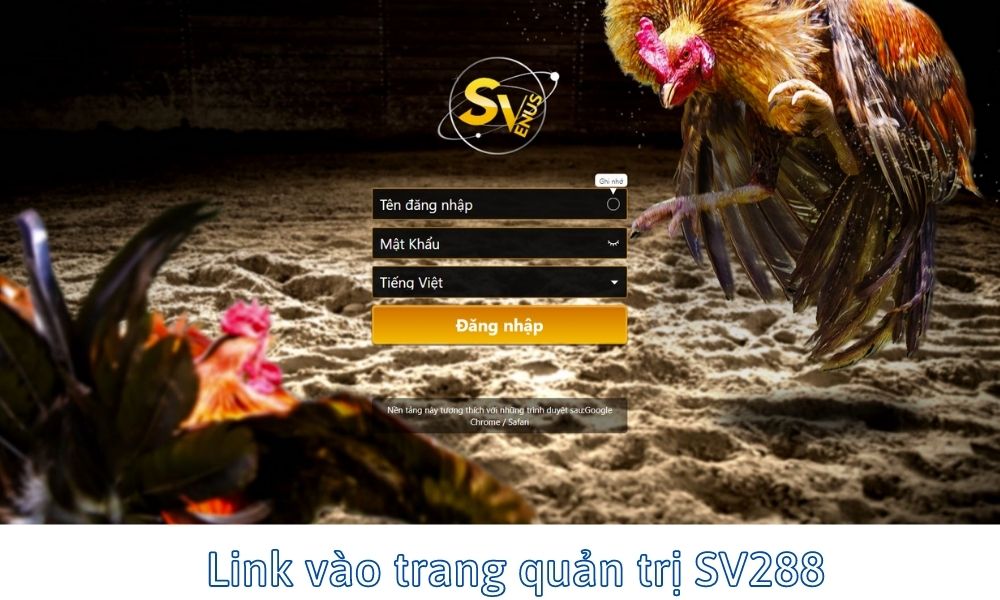 Link vào SWV288 trang quản trị SV388
