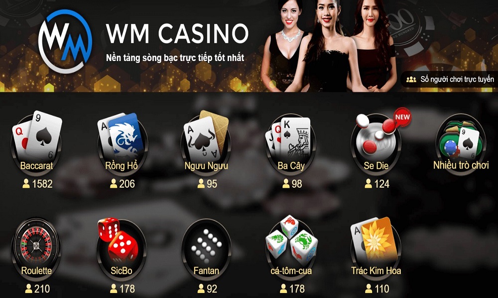 Tổng hợp các trò chơi nổi tiếng tại WM casino